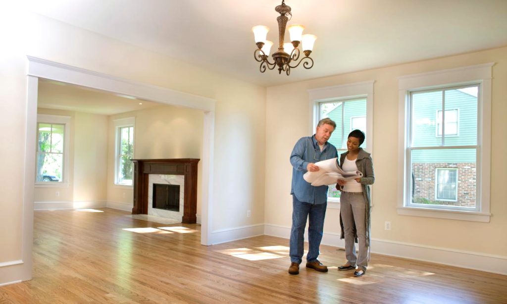 A house with newly remodeled windows done by expert contractors.